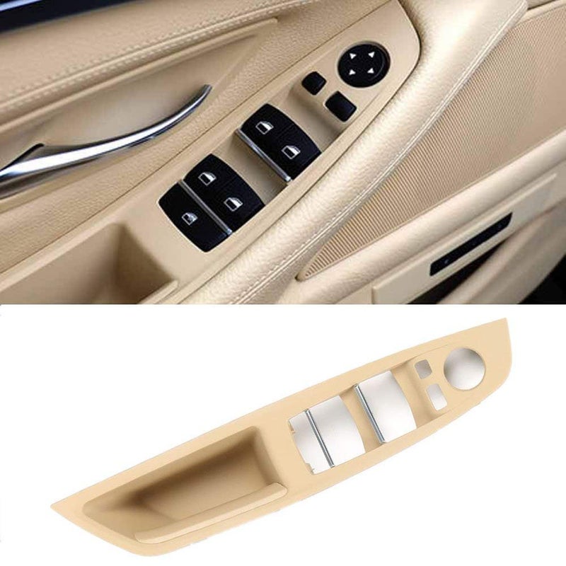 Jaronx Driver Side Door Handle for BMW 5 Series, Window Switch Armrest Panel Left Front Door Armrest Pull Handle for BMW F10/F11 520 523 525 528 530 535 (2010-2016)(Beige Color) - Image 1