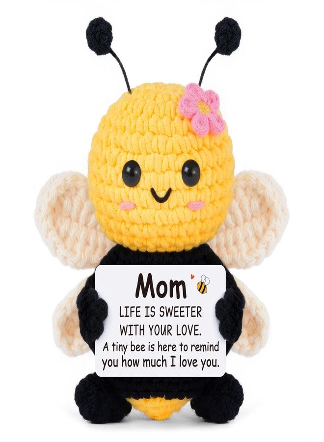 Gleevera Gifts for Mom from Daughter Son, Mom Birthday Gifts - Cute Handmade Crochet Bee - Birthday Valentines Mothers Day Christmas Bonus Step Mother In Law, I Love You Mama Present, Emotional Support Decor - Image 1