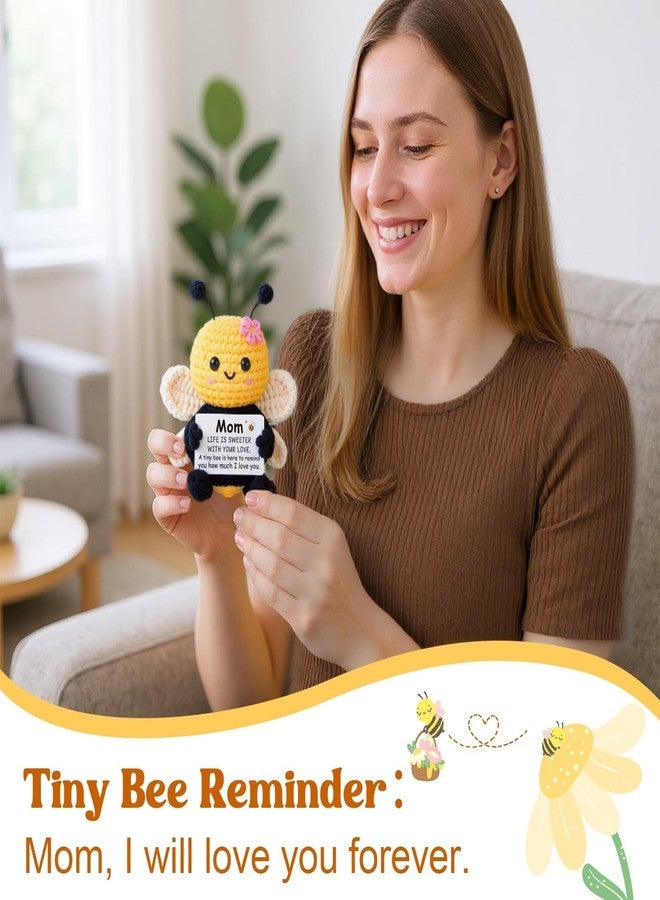 Gleevera Gifts for Mom from Daughter Son, Mom Birthday Gifts - Cute Handmade Crochet Bee - Birthday Valentines Mothers Day Christmas Bonus Step Mother In Law, I Love You Mama Present, Emotional Support Decor - Image 3