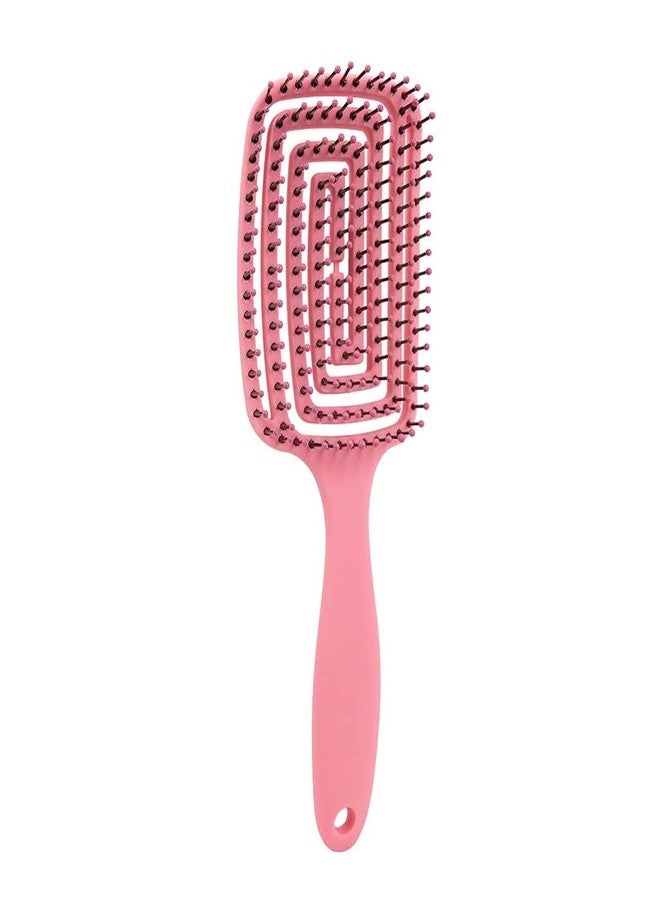 WE-CEF Hair Brush - Curved and Vented Detangling Hair Brush for Women Long, Thick, Thin, Curly & Tangled Hair Vent Brush Flex Styling Blow Drying Hairdressing Tool for Hair Detangled (Pink) - Image 1