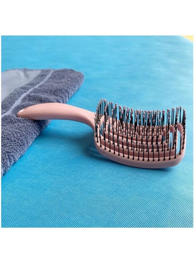 WE-CEF Hair Brush - Curved and Vented Detangling Hair Brush for Women Long, Thick, Thin, Curly & Tangled Hair Vent Brush Flex Styling Blow Drying Hairdressing Tool for Hair Detangled (Pink) - Image 4