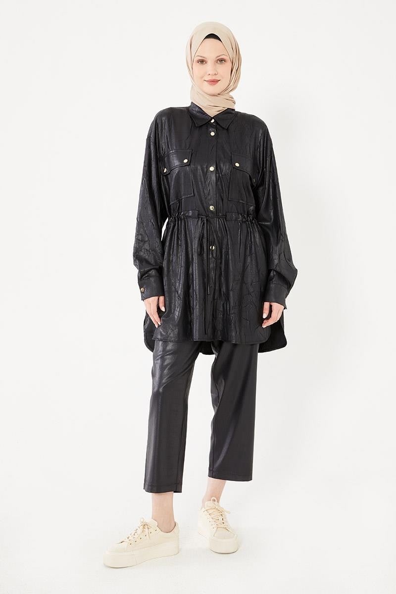 Levidor Black Waist Drawstring Sports Suit - Image 1