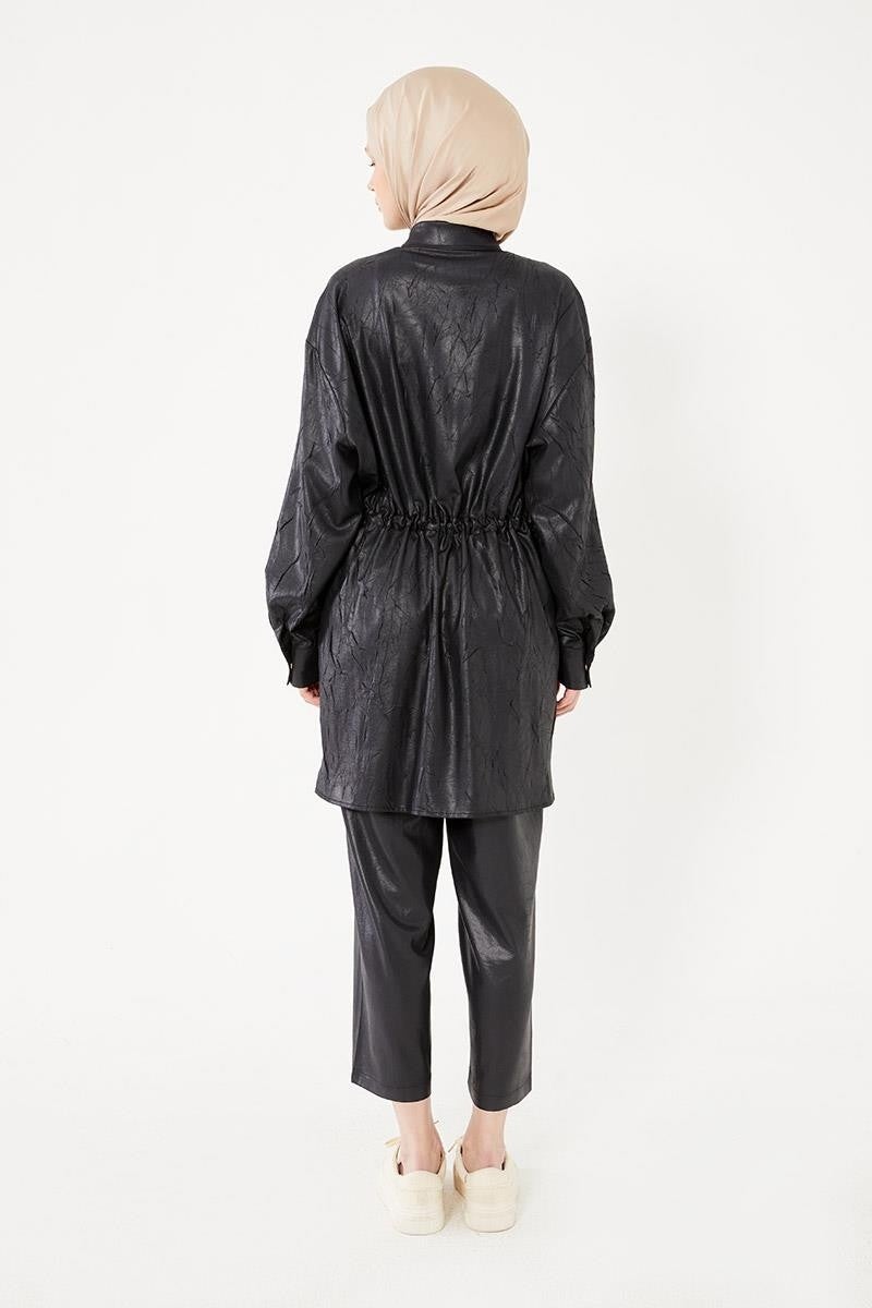 Levidor Black Waist Drawstring Sports Suit - Image 5