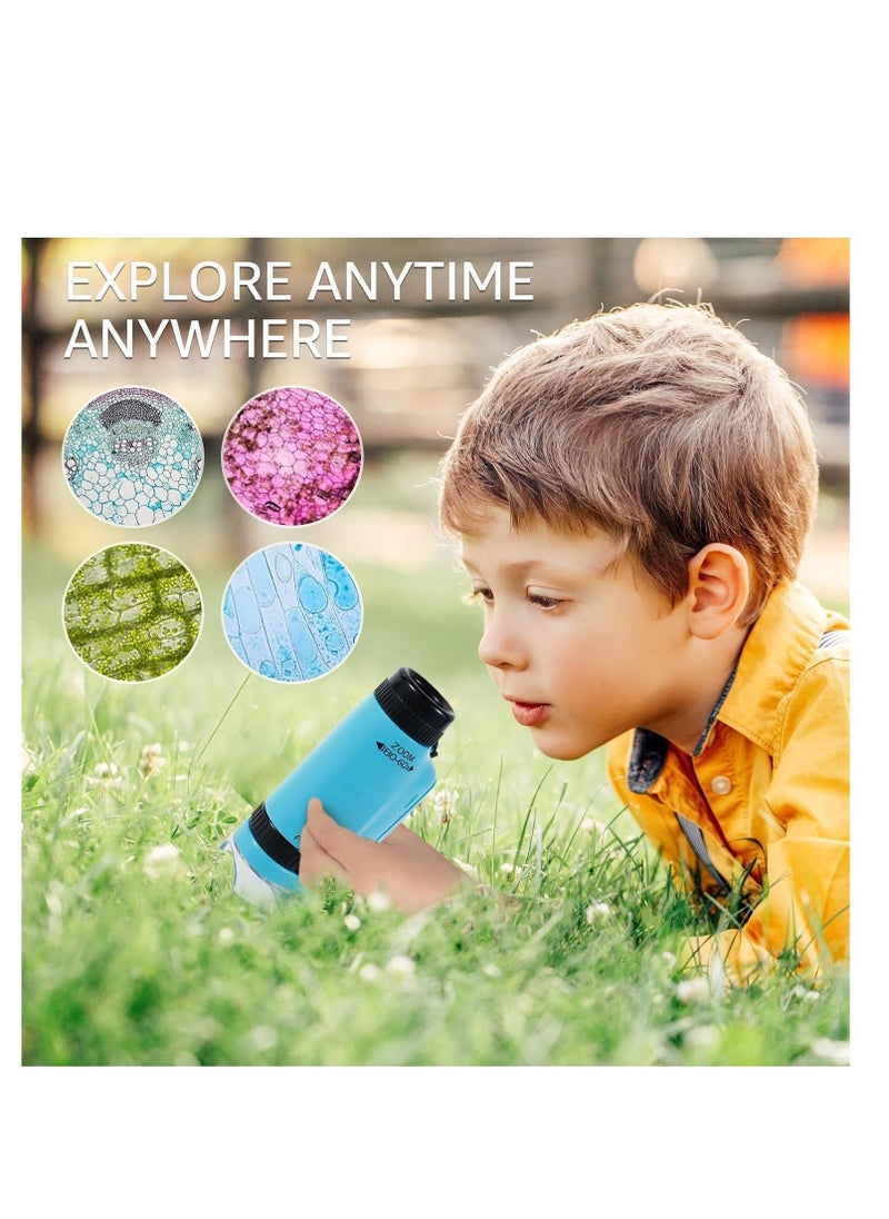 Generic - Portable Microscope for Kids, Handheld Miniscope for Kids, Mini Labsters Portable Microscope for Kids Ages 8-12, Pocket Microscope 60x-180x, for STEM Educational Toy, Scientific Experiment - Image 1