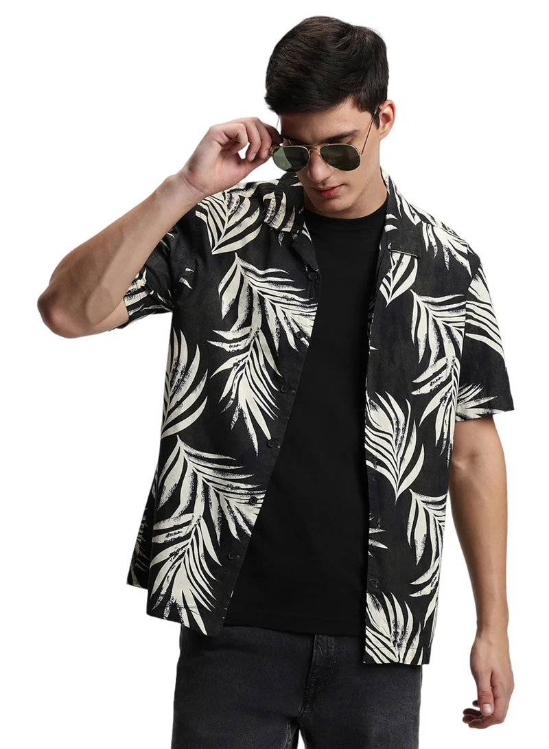 Dennis Lingo Black Casual Shirt for Men, 100% Cotton, Regular Fit