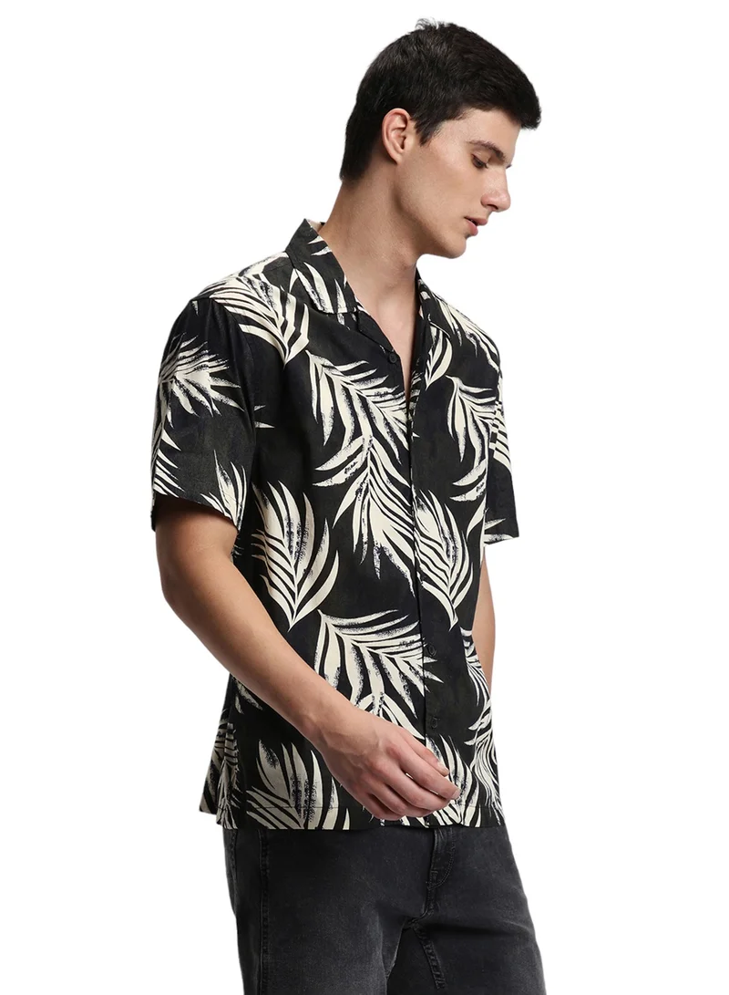 Dennis Lingo Black Casual Shirt for Men, 100% Cotton, Regular Fit
