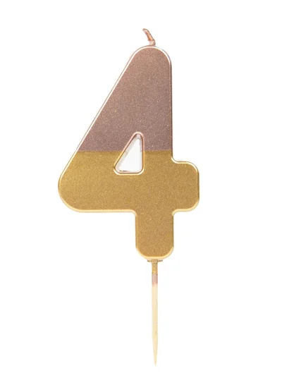 توكينج تيبلز Talking Tables 4 Number Birthday Candles, Rose Gold Number Candle, Candle for Birthday Cake Topper, Anniversary Cake Number Candle. Candle stick for special occasions such as birthday and Anniversary (4 Number Candle, Rose Gold Dipped )