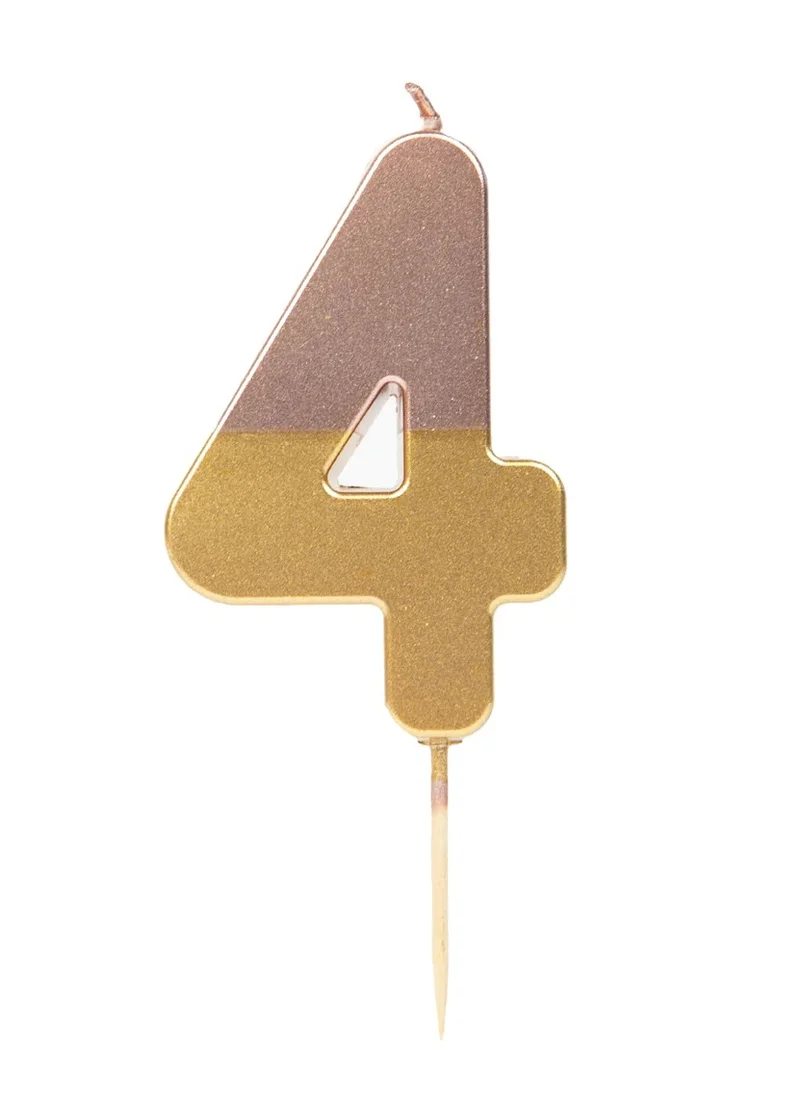 Talking Tables Talking Tables 4 Number Birthday Candles, Rose Gold Number Candle, Candle for Birthday Cake Topper, Anniversary Cake Number Candle. Candle stick for special occasions such as birthday and Anniversary (4 Number Candle, Rose Gold Dipped )