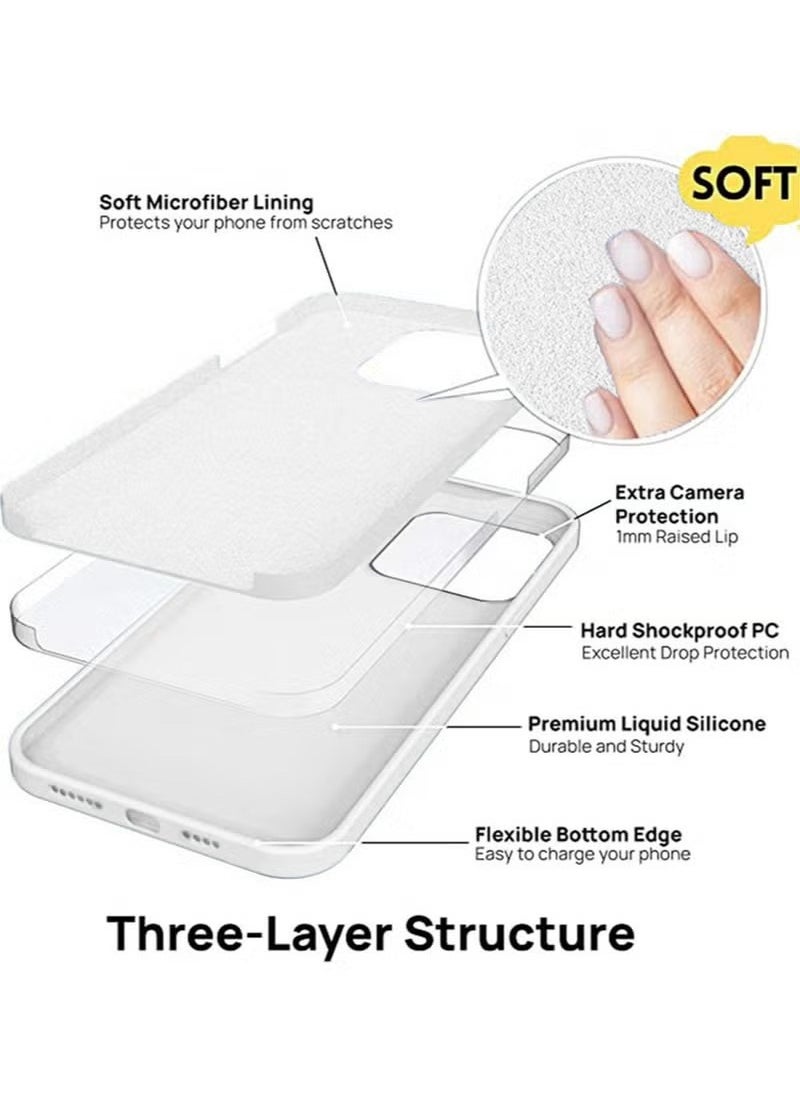 iPhone 16 Pro Case Cover with Soft Liquid Silicone Anti-Scratch Shockproof Slim iPhone 16 Pro  Cover Anti-fingerprint Protective Case for Apple iPhone 16 Pro