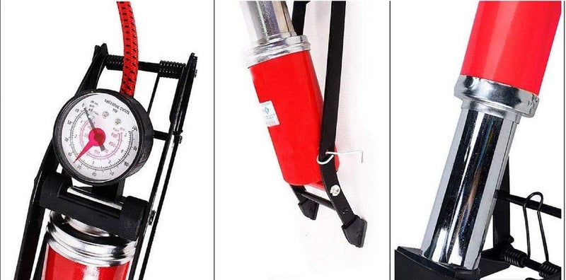 Kytaste High Pressure Foot Pump Bicycle Ball Motorbike Car Type Inflater Tire Air Pump (High Pressure Single Tube Foot Pump, Multicolor) - Image 2