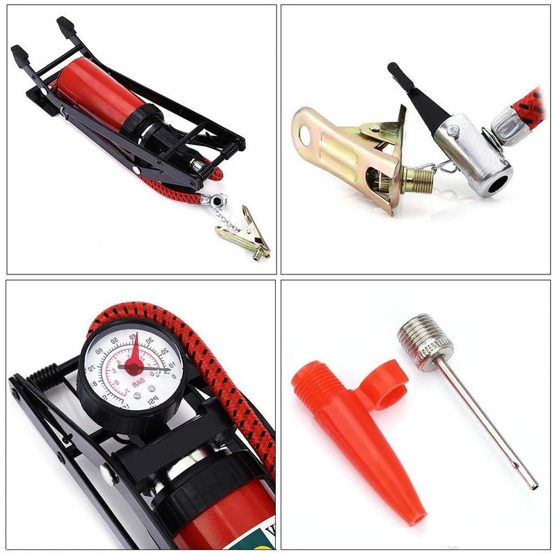 Kytaste High Pressure Foot Pump Bicycle Ball Motorbike Car Type Inflater Tire Air Pump (High Pressure Single Tube Foot Pump, Multicolor) - Image 4