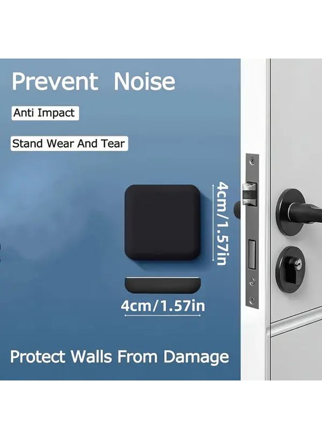 4 Pcs Self Adhesive Soft Rubber Door Stoppers Heavy Duty Silicone Door Stopper With Non Slip Base No Drill Installation For Interior Exterior Doors Black - Image 4