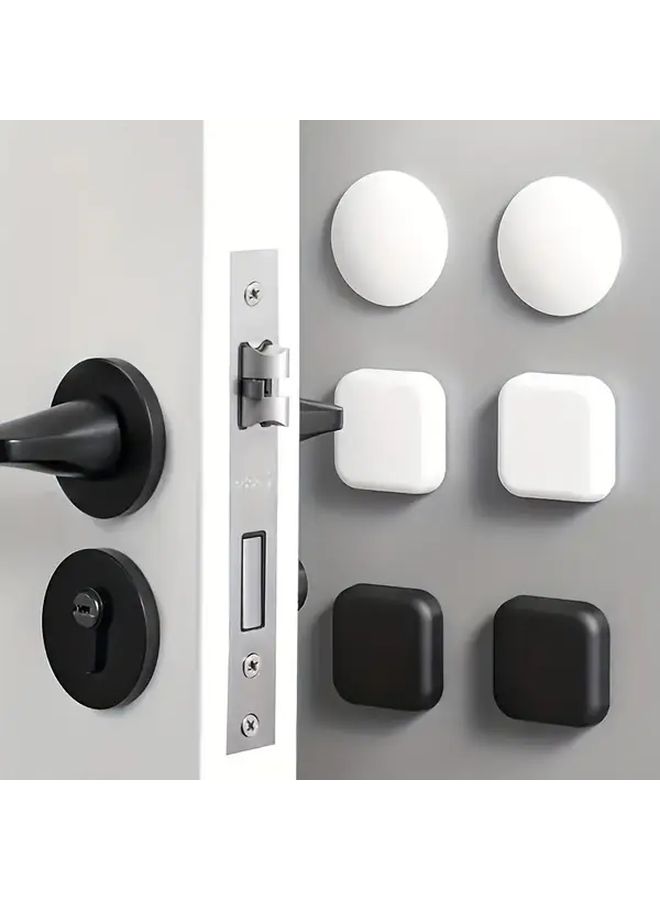 4 Pcs Self Adhesive Soft Rubber Door Stoppers Heavy Duty Silicone Door Stopper With Non Slip Base No Drill Installation For Interior Exterior Doors Black - Image 2