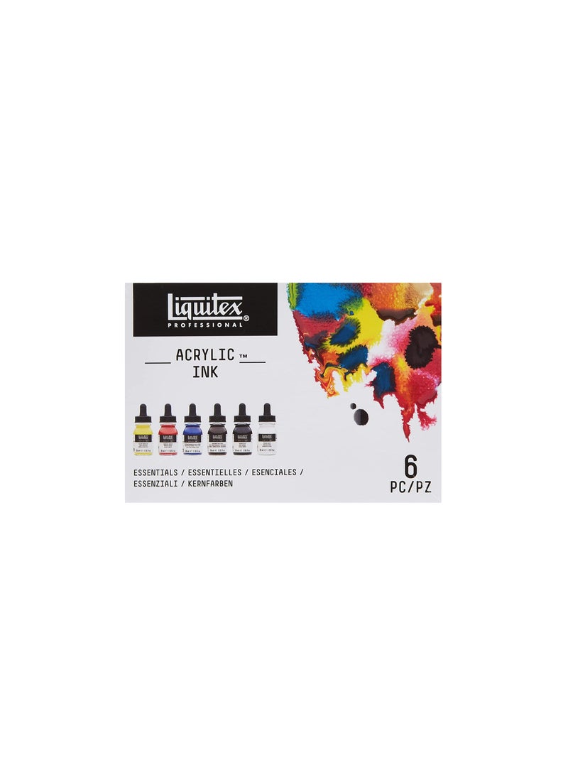 Liquitex Acrylic Ink Essential Set Multiple Colors 6 Color 30 ml - Image 1