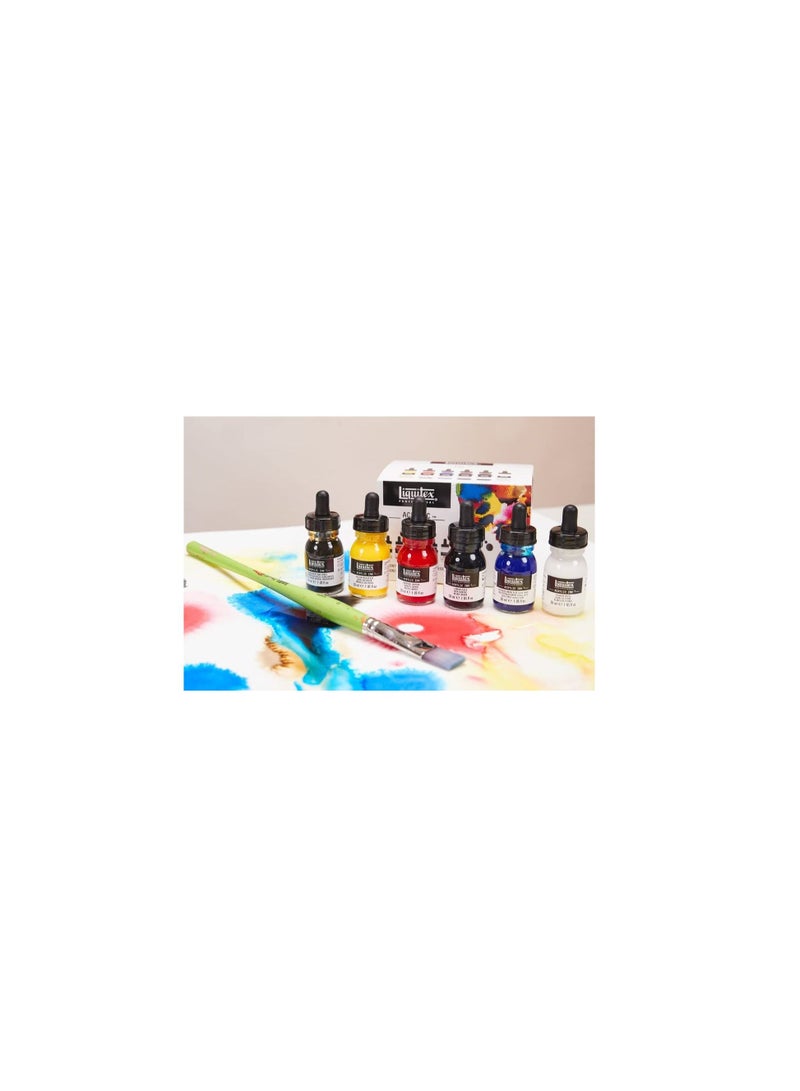 Liquitex Acrylic Ink Essential Set Multiple Colors 6 Color 30 ml - Image 2