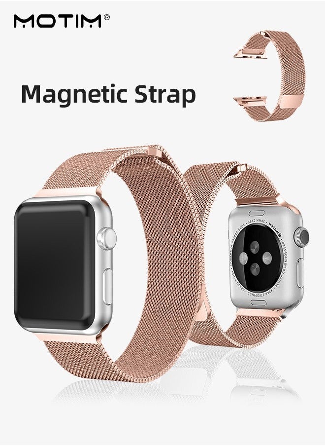 Motim - Metal Magnetic Watch Band for Apple watch7/SE/6/5/4/32 and Samsung Watch 4 Stainless Steel Mesh Replacement Strap 20mm - Image 1