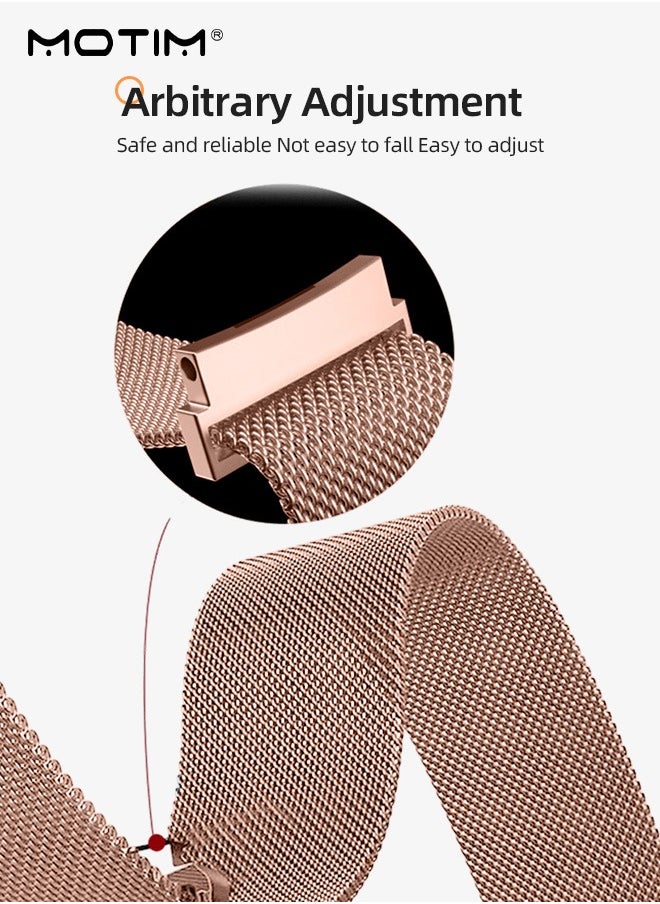 Motim - Metal Magnetic Watch Band for Apple watch7/SE/6/5/4/32 and Samsung Watch 4 Stainless Steel Mesh Replacement Strap 20mm - Image 1