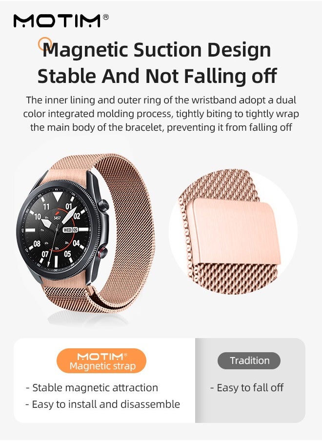 Motim - Metal Magnetic Watch Band for Apple watch7/SE/6/5/4/32 and Samsung Watch 4 Stainless Steel Mesh Replacement Strap 20mm - Image 1