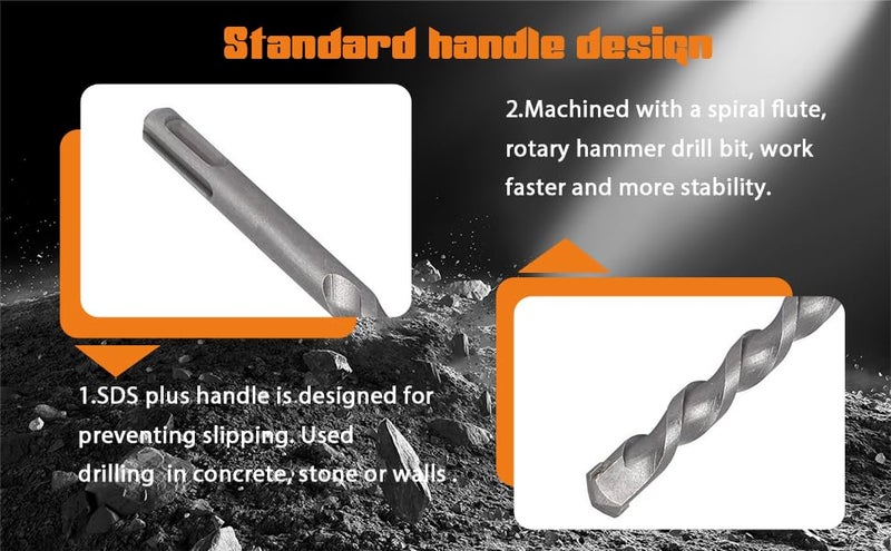 LDEXIN 10mm/0.4inch Diameter Carbide Tipped Masonry Impact Concrete Drill Bit SDS-Plus Rotary Hammer Bit 150mm/5.9inch Long - Image 5