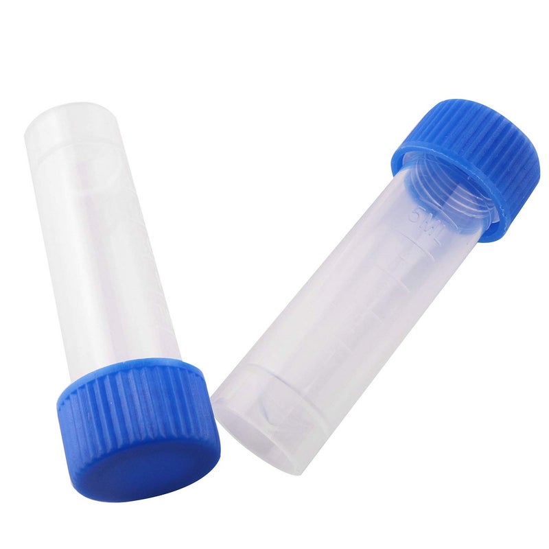 JCBIZ 40pcs Plastic 5ml Frozen Tube Cryopreservation Tube with Cap and Frosted Scale Cold Storage Centrifuge Container - Image 4