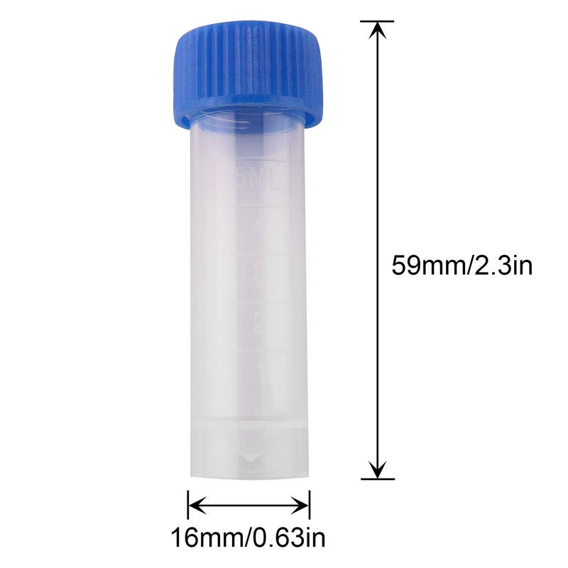 JCBIZ 40pcs Plastic 5ml Frozen Tube Cryopreservation Tube with Cap and Frosted Scale Cold Storage Centrifuge Container - Image 5