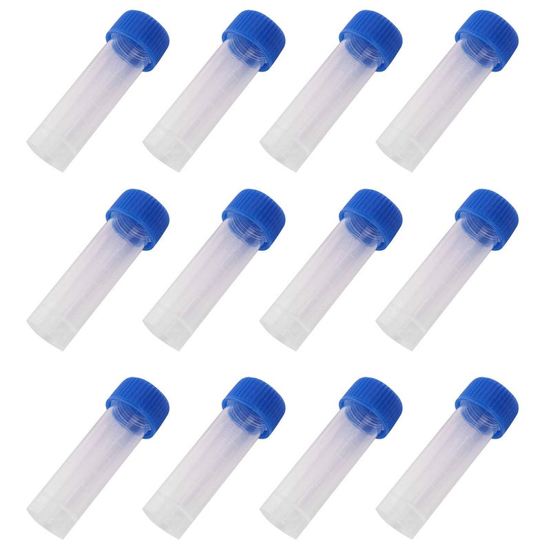 JCBIZ 40pcs Plastic 5ml Frozen Tube Cryopreservation Tube with Cap and Frosted Scale Cold Storage Centrifuge Container - Image 1