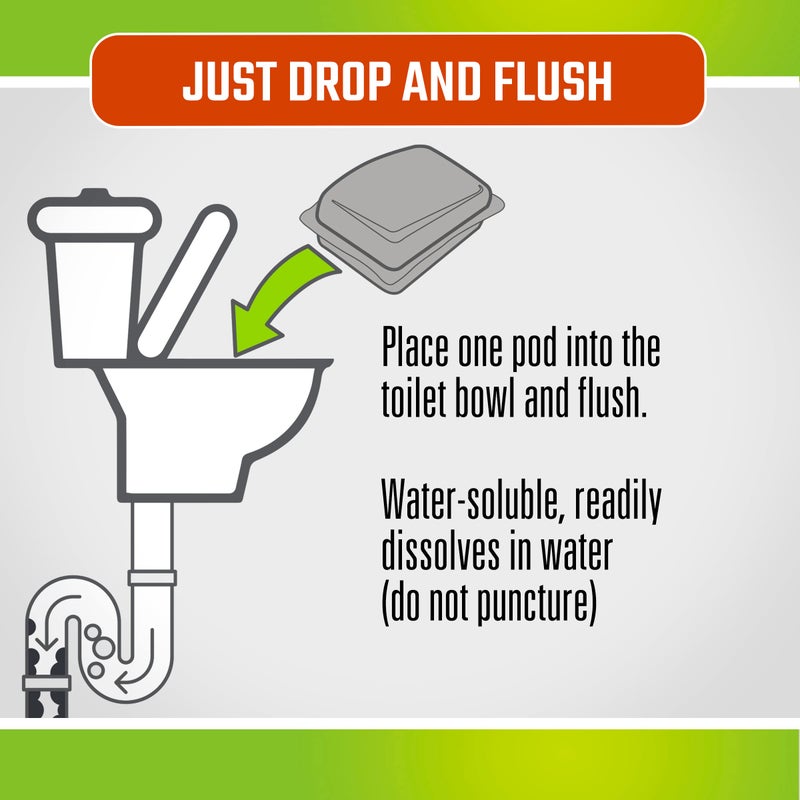 CLR Septic System Treatment Pods, Hassle-Free, Dissolvable and Easy to Flush, Formulated with Biobased Ingredients, Helps prevent Clogs and Build-up, 6 Month Supply - Image 4