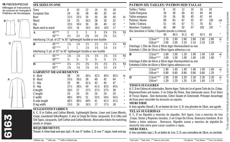 New Look Sewing Pattern 6163 Misses Separates, Size A (8-10-12-14-16-18) - Image 3