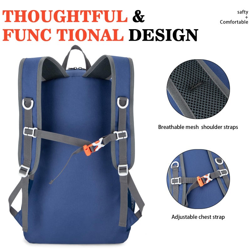 BAGPARKK Hiking Backpack,Large 35L Travel Backpacks for Men Women,Water Resistant Ultra Lightweight Foldable Packable Camping Daypack for Outdoor Sports - Image 4