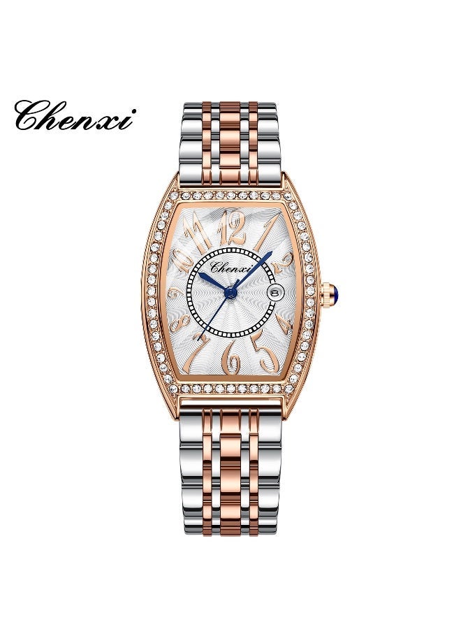 Chenxi Women’s Quartz Wrist Watch with Luxury Diamond-Studded Design, Water Resistant, Scratch-Resistant Glass, Stainless Steel Strap with Elegant Box - Image 1