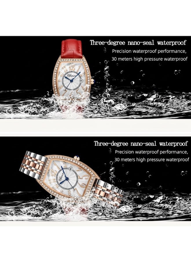 Chenxi Women’s Quartz Wrist Watch with Luxury Diamond-Studded Design, Water Resistant, Scratch-Resistant Glass, Stainless Steel Strap with Elegant Box - Image 4