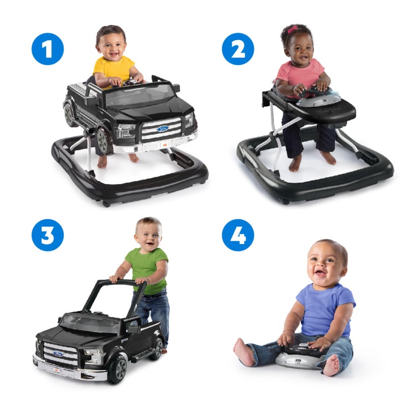 Bright Starts Ford F-150 4-in-1 Agate Black Baby Activity Center & Push Walker with Removable Interactive Steering Wheel-Toy, 6 Months and up - Image 4