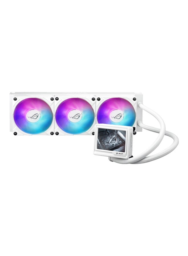 ROG Ryujin III 360 ARGB Extreme Edition AIO Liquid Cooler – 3.5" Full Color LCD Display, Copper Water Block, 3x 120mm ROG Magnetic Daisy-Chainable Fans (Up to 2800 RPM, 89.73 CFM, 36 dB(A)), AURA Sync, Compatible with AMD AM5/AM4 & Intel LGA 1851/1700/1200/115x, 90RC0132-M0EAY0 White