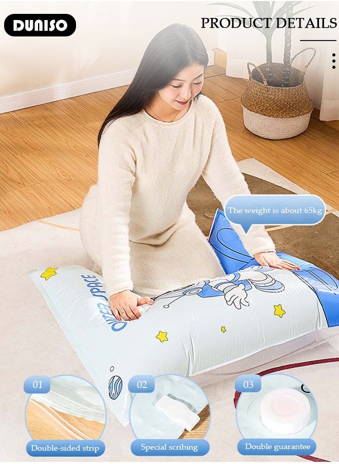 DUNISO Combo Vacuum Storage Bag with Electric Pump, 4 Pack(1Jumbo + 1 Large + 1Medium + 1 Small) of Reusable Compression Bags, Double Zip Seal Special-Grip Clip,Travel Vacuum Sealer Bags, Rapid Vacuum for Clothes, Mattress, Blanket, Pillows Compression and Travelling  - Image 2