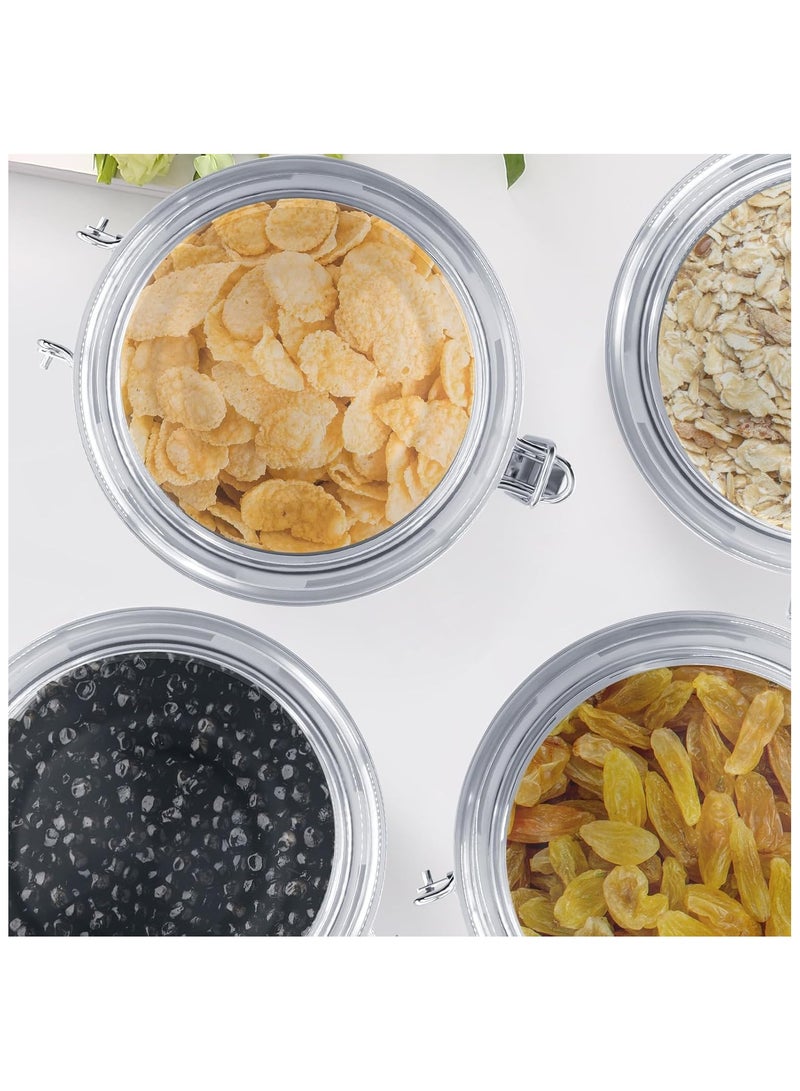 ENLOY 4-Piece Stainless Steel Airtight Food Storage Canister Set with Clear Lid, Canister Sets for Kitchen Counter for Sugar, Flour, Tea, Candy, Cookie,... - Image 3