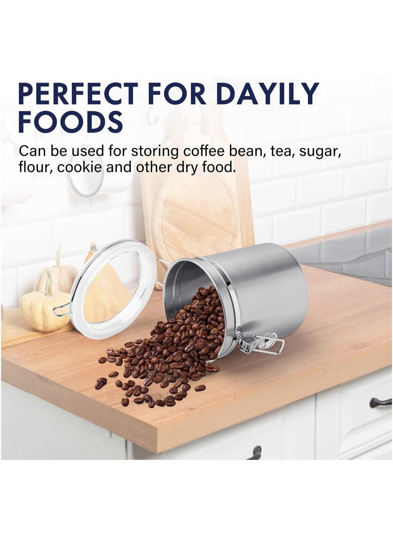ENLOY 4-Piece Stainless Steel Airtight Food Storage Canister Set with Clear Lid, Canister Sets for Kitchen Counter for Sugar, Flour, Tea, Candy, Cookie,... - Image 5