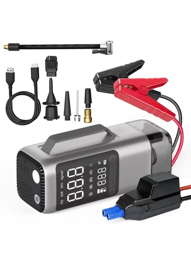 Compact Battery Jump Starter with Built-in Inflator — Emergency Car Kit - Image 1