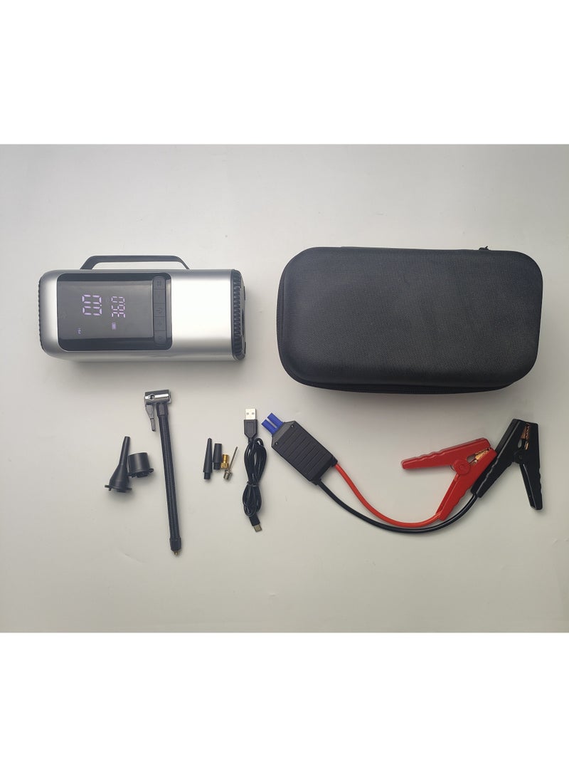 Compact Battery Jump Starter with Built-in Inflator — Emergency Car Kit - Image 4