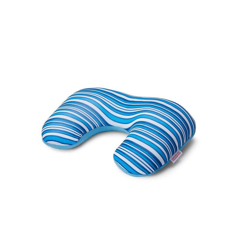 AMERICAN TOURISTER American Tourister 2Way Magic Pillow Experience Ultimate Comfort on The Go Portable Convertible Pillow for Men Women Light Blue Stripes  - Image 1