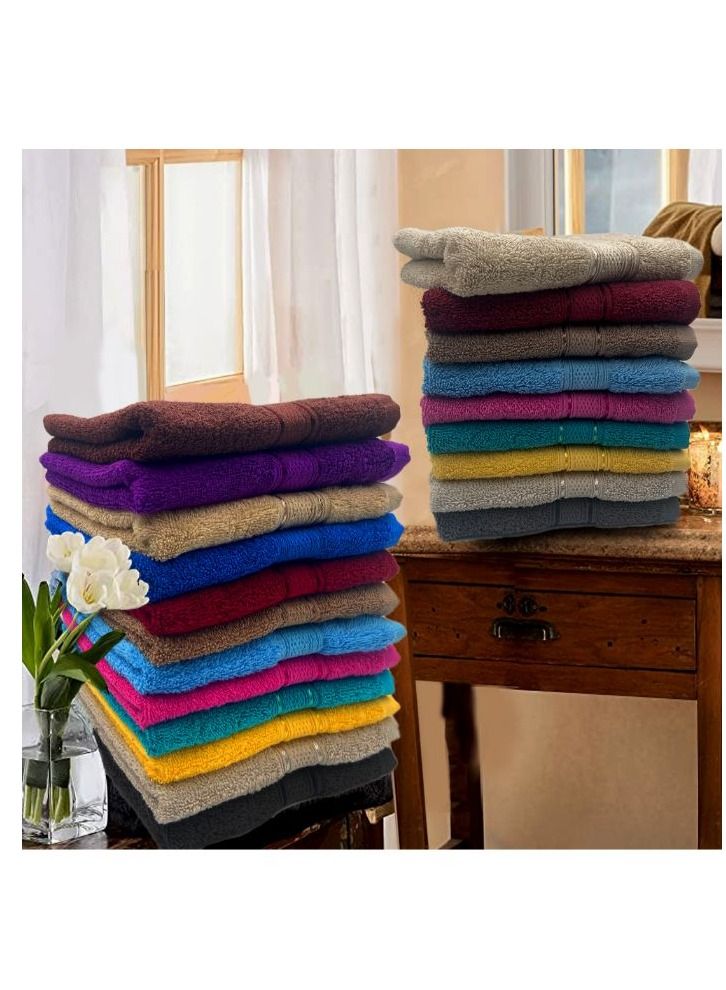 BYFT Daffodil (Royal Blue) Premium Hand Towel (40x60 Cm-Set of 1) 100% Cotton, Highly Absorbent and Quick dry, Hotel and Spa Quality Bath linen with Stripe Diamond Dobby-500 Gsm  - Image 5