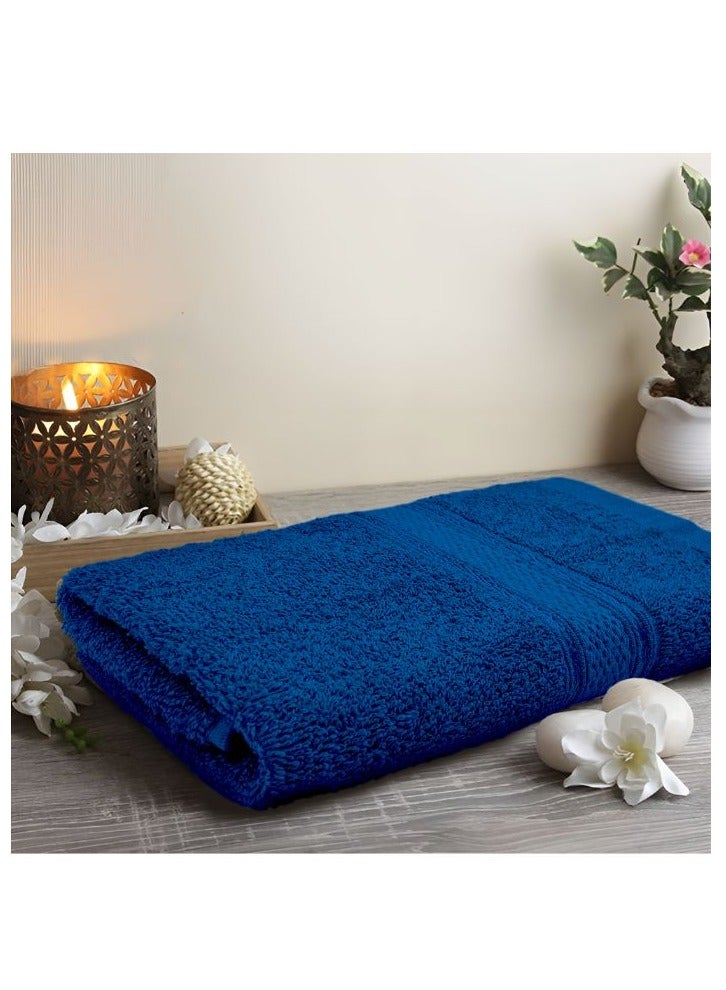 BYFT Daffodil (Royal Blue) Premium Hand Towel (40x60 Cm-Set of 1) 100% Cotton, Highly Absorbent and Quick dry, Hotel and Spa Quality Bath linen with Stripe Diamond Dobby-500 Gsm  - Image 1