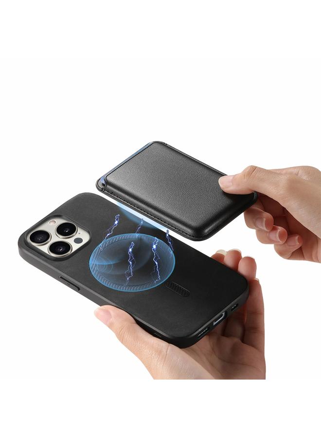 S-TOP Case For iPhone 12 Pro Max Retro Magsafe Card Bag PU Back Cover Phone Case - Image 3