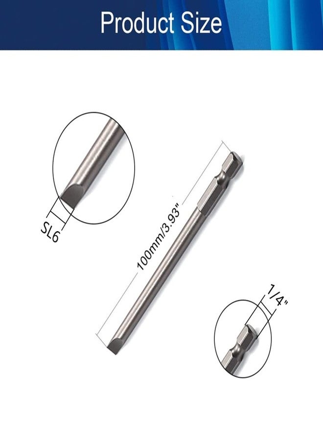 اتول مارت رؤوس مفكات براغي سداسية الساق من يوتول مارت، رأس مفك براغي مغناطيسي، رأس مفك براغي مشقوق، أداة كهربائية S2 بطول 4 بوصات، رؤوس مفكات براغي SL6، 5 قطع - Image 2