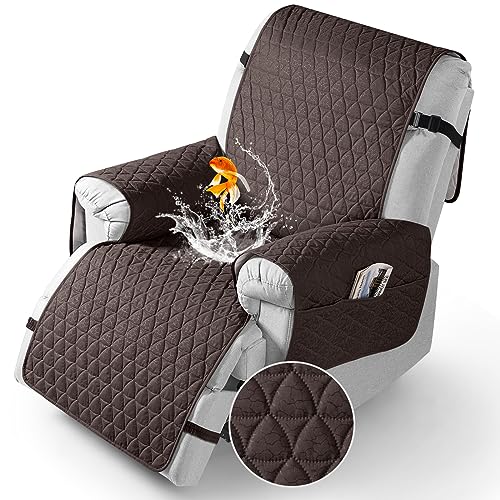 TAOCOCO 100% Waterproof Recliner Cover - Recliner Cover with Non-Slip Granule, Recliner Chair Covers with Elastic Band, Recliner Chair Covers for Reclining Chair(Chocolate, Oversized-30'') - Image 1