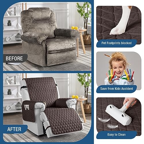 TAOCOCO 100% Waterproof Recliner Cover - Recliner Cover with Non-Slip Granule, Recliner Chair Covers with Elastic Band, Recliner Chair Covers for Reclining Chair(Chocolate, Oversized-30'') - Image 5