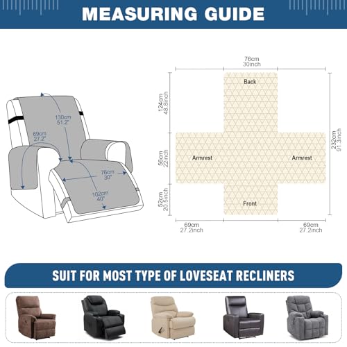 TAOCOCO 100% Waterproof Recliner Cover - Recliner Cover with Non-Slip Granule, Recliner Chair Covers with Elastic Band, Recliner Chair Covers for Reclining Chair(Chocolate, Oversized-30'') - Image 4