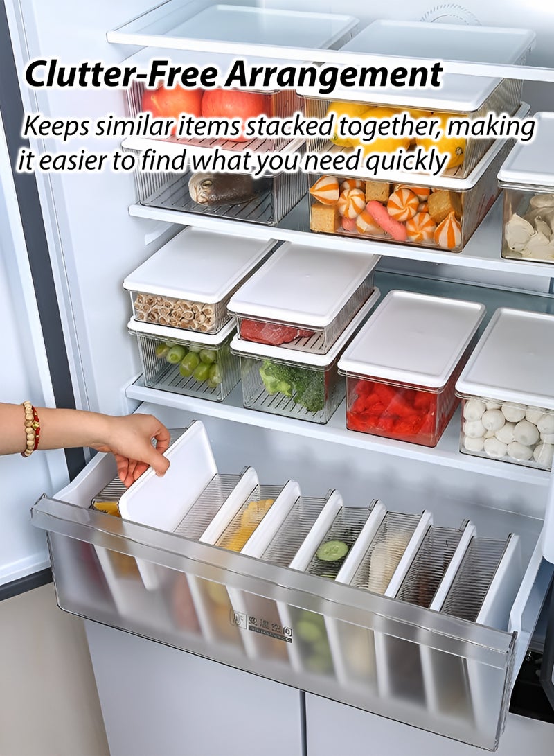 توشيونيكس صندوق تخزين للثلاجة سعة ٦.٤ لتر T114626 - منظم ثلاجة كبير من البولي إيثيلين تيرفثالات مع غطاء | حاوية طعام متعددة الاستخدامات للفواكه والخضراوات والمخزن والمجمد | صندوق تخزين بلاستيكي شفاف متين وخالٍ من مادة BPA (٢٩×٢١×١٠.٥ سم) - Image 4