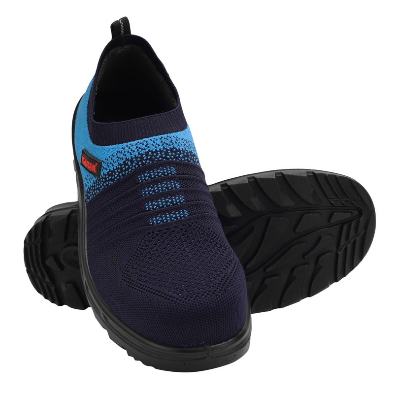 KARAM Flytex FS203 Safety Shoes for Men | Sporty Design, Lightweight with Single Density | Antistatic, Antislip, Oil & Heat Resistant with Fiber Toe | Blue | Size-09 - Image 2