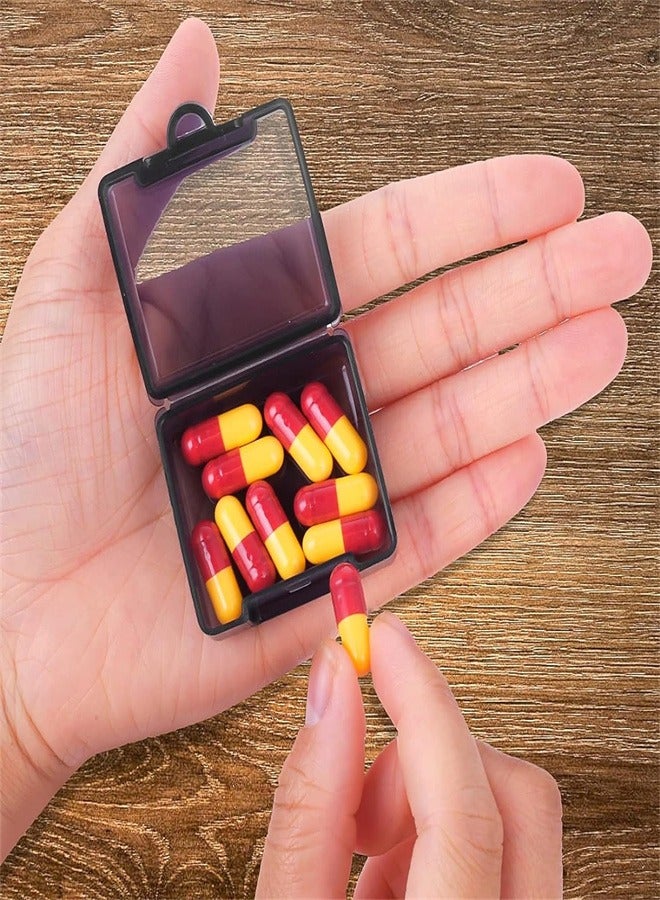 Small Travel Pill Box, 4pcs Mini Pocket Pill Organizer Cute Daily Single Pill Containers Portable Medicine Holder for Purse Vitamin Fish Oil Supplements  - Image 3