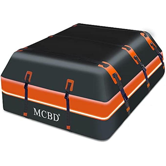 rayihni Rooftop Cargo Carrier, 26 Cubic Feet Soft-Shell Waterproof Car Roof Luggage Bag for All Vehicles SUV with/Without Rails, Includes 8 Reinforced Straps 6 Door Hooks Suitable,Storage Bag,Anti-Slip Mat - Image 1